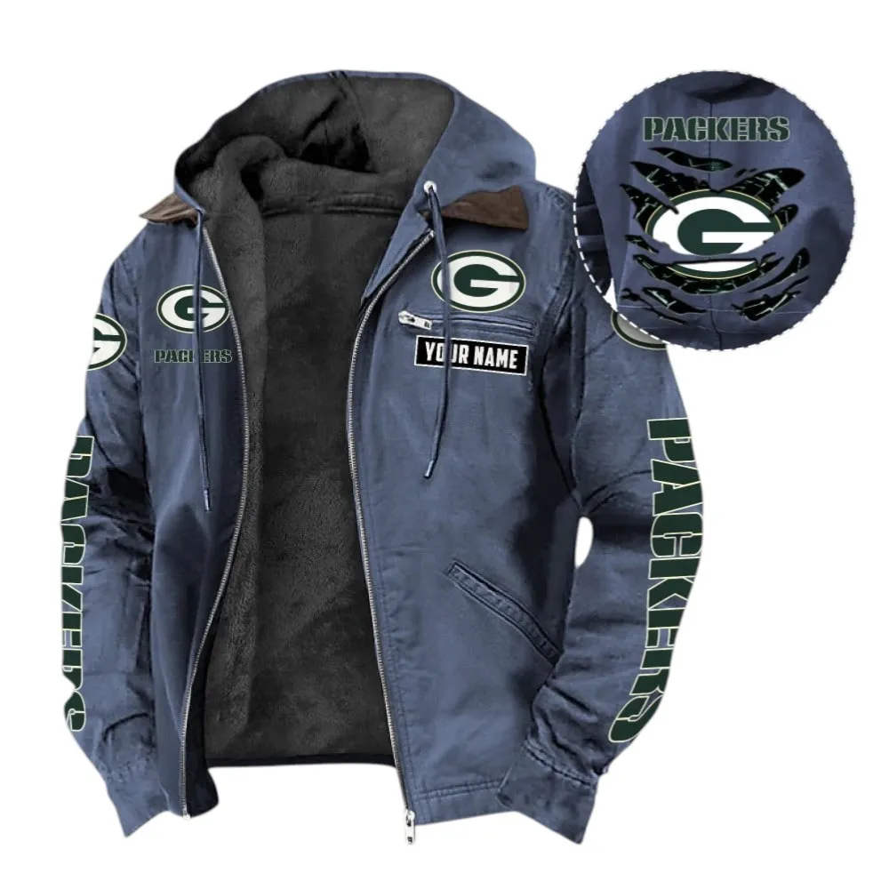 Victory Hooves Hooded And Flannel Hoodie, Casual Sport Hooded Flannel NFL135 - Navy Blue