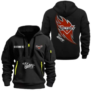 Hoodie Half Zipper Exclusive Logo Gift For Cruiser Motorcycle Enthusiasts CAR170 - Black