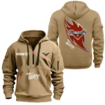 Hoodie Half Zipper Exclusive Logo Gift For Biker Heritage Motor Enthusiasts CAR170 - Khaki