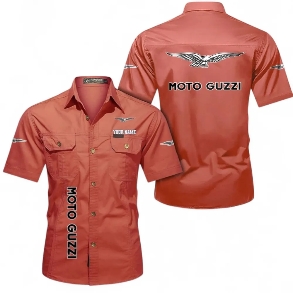 Vintage Cruiser Casual Short Sleeve Shirt, Custom Name CAR392 - Red