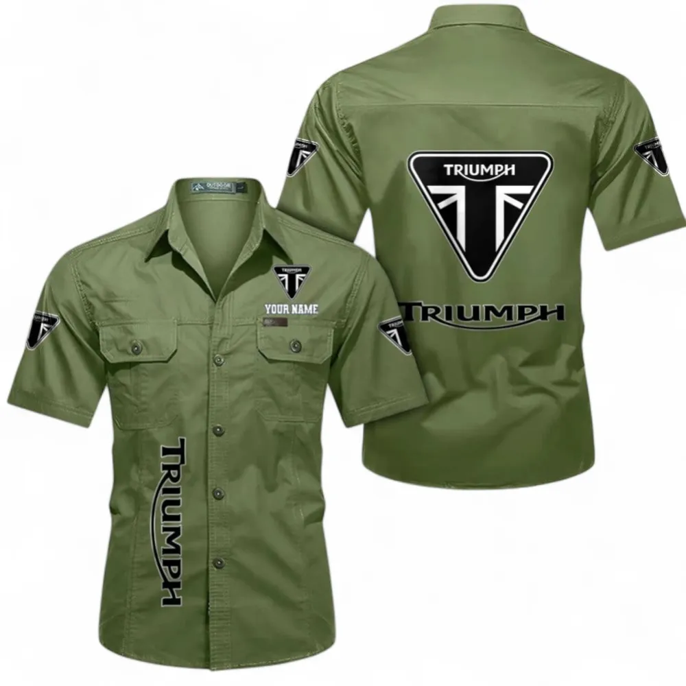 Vintage Speedster Breathable Men's Cotton Short Sleeved Shirt, Custom Name CAR392 - Fruit Green