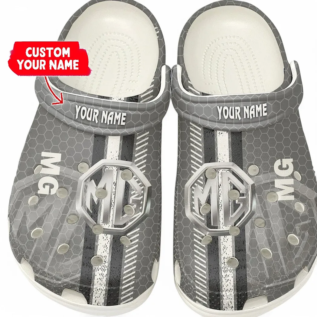 Vintage Sports Auto Culture Clog, Stylish All Over Print Lightweight Shoes for Auto Fans and Streetwear Style CAR820 - White