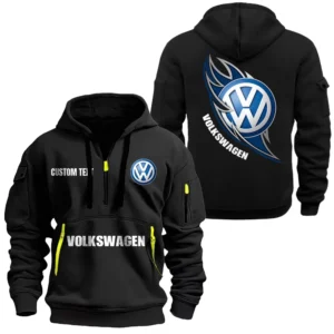 Hoodie Half Zipper Exclusive Logo Gift For Reliable Automobile Enthusiasts CAR170 - Black