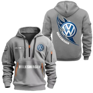 Hoodie Half Zipper Exclusive Logo Gift For Reliable Automobile Enthusiasts CAR170 - Gray