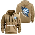 Hoodie Half Zipper Exclusive Logo Gift For Reliable Automobile Enthusiasts CAR170 - Khaki