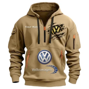 Hoodie Half Zipper Exclusive Logo Gift For Compact Vehicle Enthusiasts CAR113 - Khaki