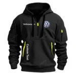 Hoodie Half Zipper Exclusive Logo Gift For Reliable Automobile Enthusiasts CAR112 - Black