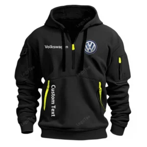 Hoodie Half Zipper Exclusive Logo Gift For Reliable Automobile Enthusiasts CAR112 - Black