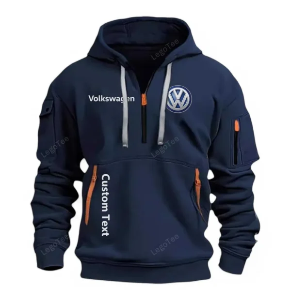 Exclusive Logo Hoodie Half Zipper For Compact Vehicle Enthusiasts, Gift For Compact Vehicle Fans CAR112 - Navy