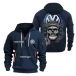 Hoodie Half Zipper Exclusive Logo Gift For Reliable Automobile Enthusiasts CAR166 - Navy