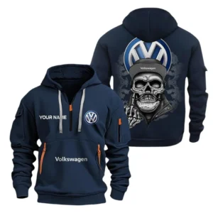 Hoodie Half Zipper Exclusive Logo Gift For Reliable Automobile Enthusiasts CAR166 - Navy