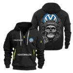 Hoodie Half Zipper Exclusive Logo Gift For Reliable Automobile Enthusiasts CAR166 - Black