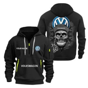Hoodie Half Zipper Exclusive Logo Gift For Reliable Automobile Enthusiasts CAR166 - Black