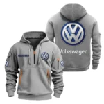 Compact Vehicle Hoodie Half Zipper, All Over Print Hoodie Gift For Compact Vehicle Enthusiasts CAR200 - Gray