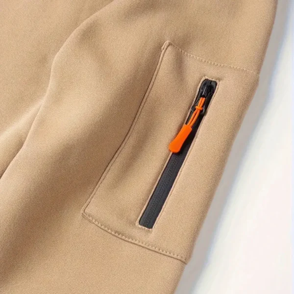 Hoodie Half Zipper Exclusive Logo Gift For Compact Vehicle Enthusiasts CAR200 - Khaki - Image 3