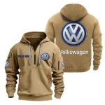 Hoodie Half Zipper Exclusive Logo Gift For Compact Vehicle Enthusiasts CAR200 - Khaki