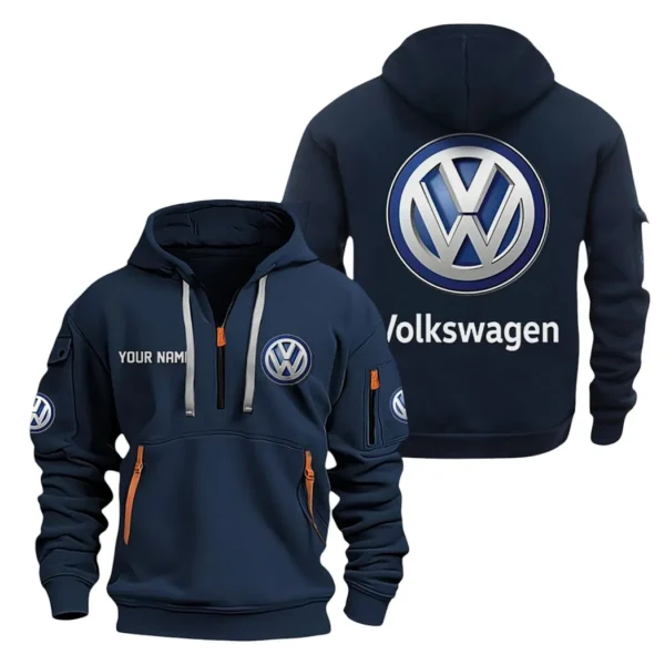 Hoodie Half Zipper Exclusive Logo Gift For Reliable Automobile Enthusiasts CAR200 - Navy