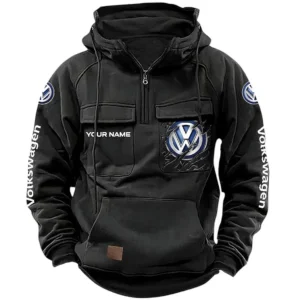 Reliable Automobile Tactical Quarter Zip Hoodie, Exclusive Logo Hoodie For Car Enthusiasts CAR164 - Black