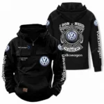 Family Car Tactical Quarter Zip Hoodie, Exclusive Logo Hoodie For Car Enthusiasts CAR106 - Black