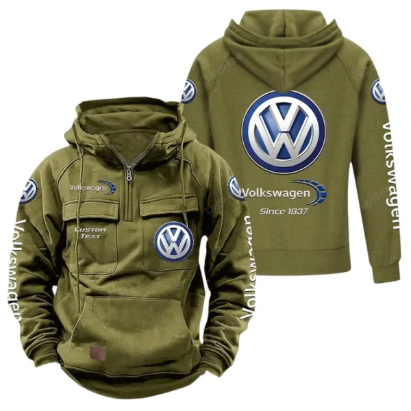 City Car Tactical Quarter Zip Hoodie, Exclusive Logo Hoodie For Car Enthusiasts CAR960 - Army Green