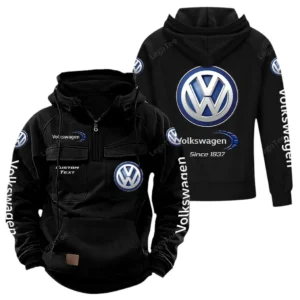 Passenger Vehicle Tactical Quarter Zip Hoodie, Exclusive Logo Hoodie For Car Enthusiasts CAR960 - Black