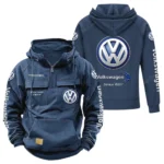 German Car Tactical Quarter Zip Hoodie, Exclusive Logo Hoodie For Car Enthusiasts CAR960 - Dark Blue