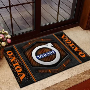 Swedish Automotive Brand Doormat, Automotive Logo Style Floor Mat CAR135 - Orange