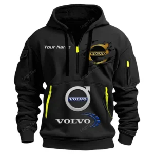 Hoodie Half Zipper Exclusive Logo Gift For European Luxury Car Enthusiasts CAR113 - Black