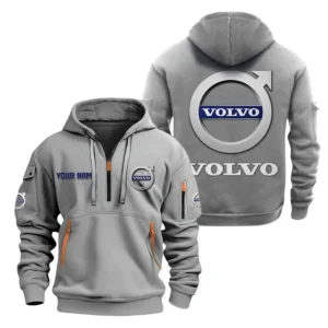 Durable Auto Hoodie Half Zipper, All Over Print Hoodie Gift For Durable Auto Enthusiasts CAR200 - Gray