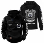 Safety-Focused Vehicle Brand Tactical Quarter Zip Hoodie, Exclusive Logo Hoodie For Car Enthusiasts CAR106 - Black