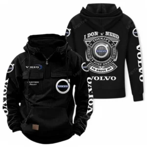 Safety-Focused Vehicle Brand Tactical Quarter Zip Hoodie, Exclusive Logo Hoodie For Car Enthusiasts CAR106 - Black