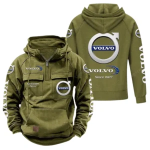 Durable Auto Brand Tactical Quarter Zip Hoodie, Exclusive Logo Hoodie For Car Enthusiasts CAR960 - Army Green