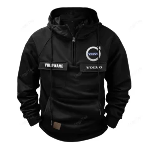 Reliable Vehicle Manufacturer Tactical Quarter Zip Hoodie, Exclusive Logo Hoodie For Car Enthusiasts CAR109 - Black