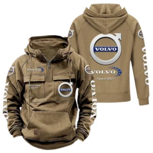 European Auto Maker Tactical Quarter Zip Hoodie, Exclusive Logo Hoodie For Car Enthusiasts CAR960 - Khaki