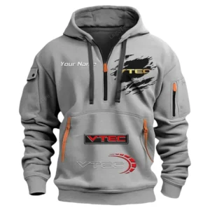 Hoodie Half Zipper Exclusive Logo Gift For Off-Road Bike Enthusiasts CAR113 - Gray