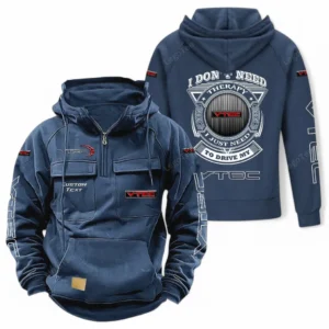 High-Rev Hatchback Tactical Quarter Zip Hoodie, Exclusive Logo Hoodie For Car Enthusiasts CAR106 - Dark Blue