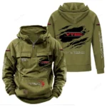 Sport Compact Car Tactical Quarter Zip Hoodie, Exclusive Logo Hoodie For Car Enthusiasts CAR122 - Army Green