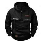 Custom Street Car Tactical Quarter Zip Hoodie, Exclusive Logo Hoodie For Car Enthusiasts CAR109 - Black