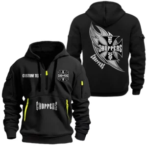 Hoodie Half Zipper Exclusive Logo Gift For Chopper Ride Enthusiasts CAR170 - Black