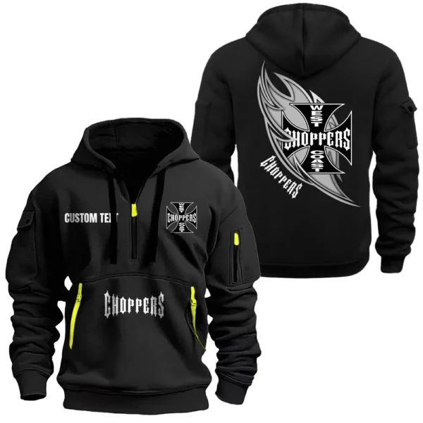 Hoodie Half Zipper Exclusive Logo Gift For Chopper Ride Enthusiasts CAR170 - Black