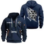 Rider’s Choice Bike Hoodie Half Zipper, All Over Print Hoodie Gift For Rider’s Choice Bike Enthusiasts CAR170 - Navy