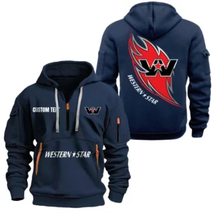 Hoodie Half Zipper Exclusive Logo Gift For Off-Road Truck Enthusiasts CAR170 - Navy