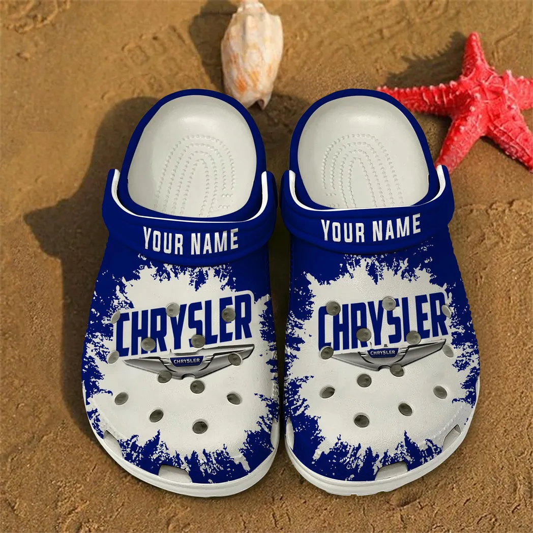 White Custom American Sedan All Over Print Clog, Car Culture Inspired Footwear Gift for Men and Women DCAR46