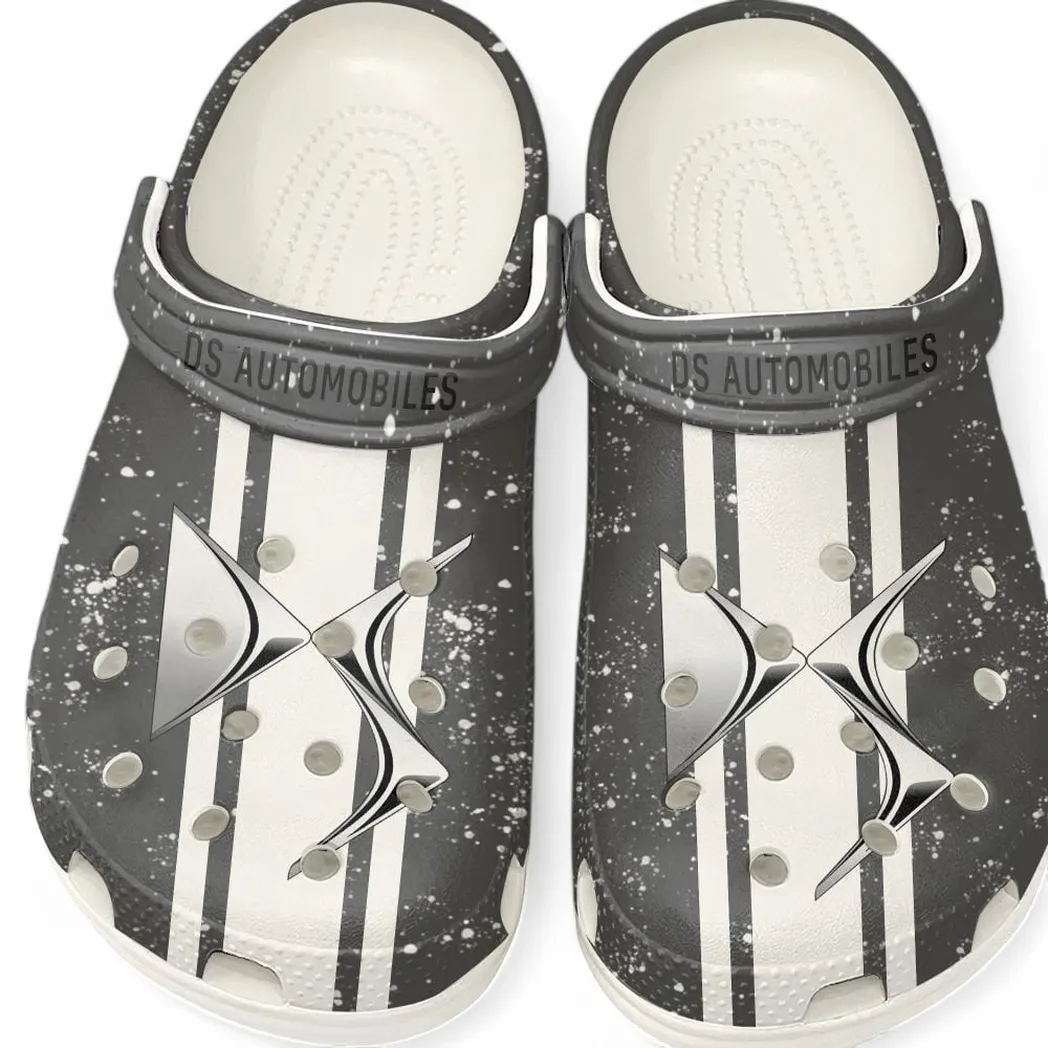 White Custom Car All Over Print Clog, Car Culture Inspired Footwear Gift for Men and Women CAR620