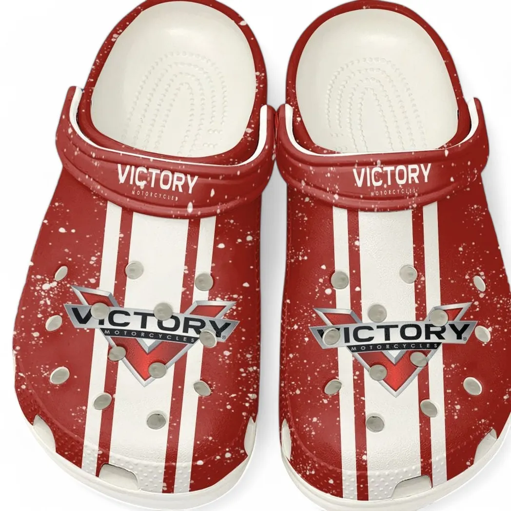 White Edition Cruiser Motorcycle Inspired All Over Print Clog, Perfect Gift Footwear for Automotive Enthusiasts CAR620
