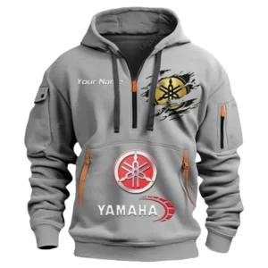 Hoodie Half Zipper Exclusive Logo Gift For Two-Wheeler Enthusiasts CAR113 - Gray