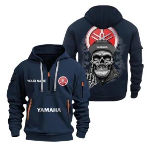 Hoodie Half Zipper Exclusive Logo Gift For Two-Wheeler Enthusiasts CAR166 - Navy