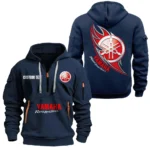 Hoodie Half Zipper Exclusive Logo Gift For Road Motorcycle Enthusiasts CAR170 - Navy