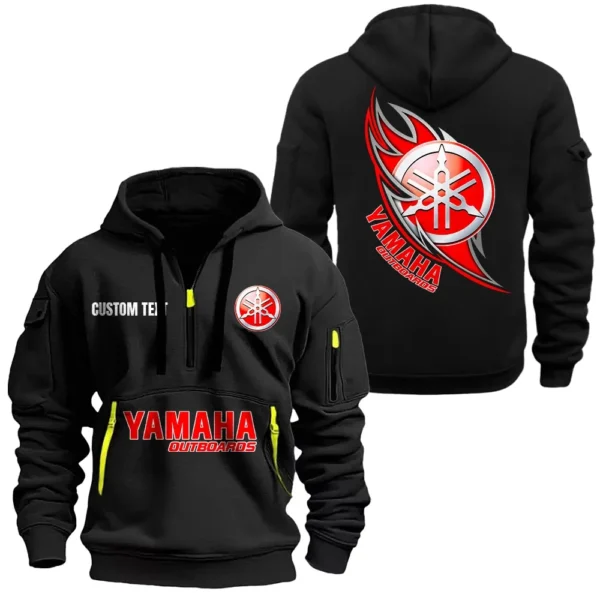 Hoodie Half Zipper Exclusive Logo Gift For Motorcycle Enthusiasts CAR170 - Black