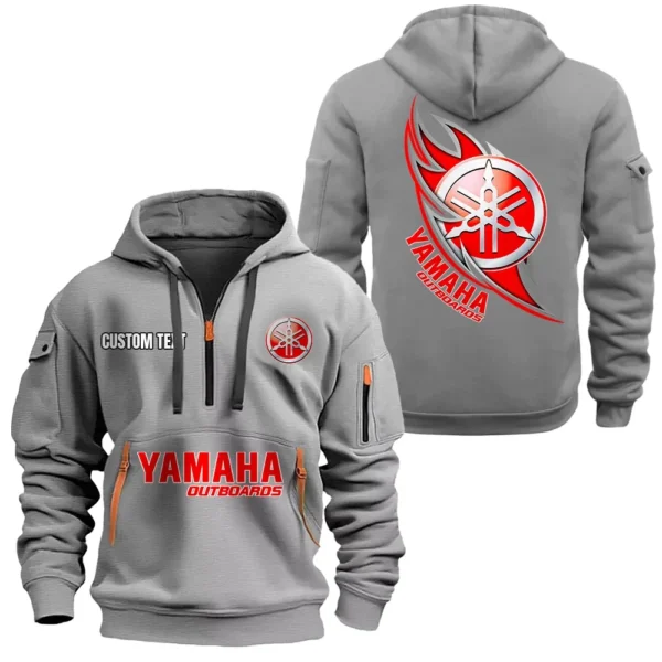 Hoodie Half Zipper Exclusive Logo Gift For Two-Wheeler Enthusiasts CAR170 - Gray